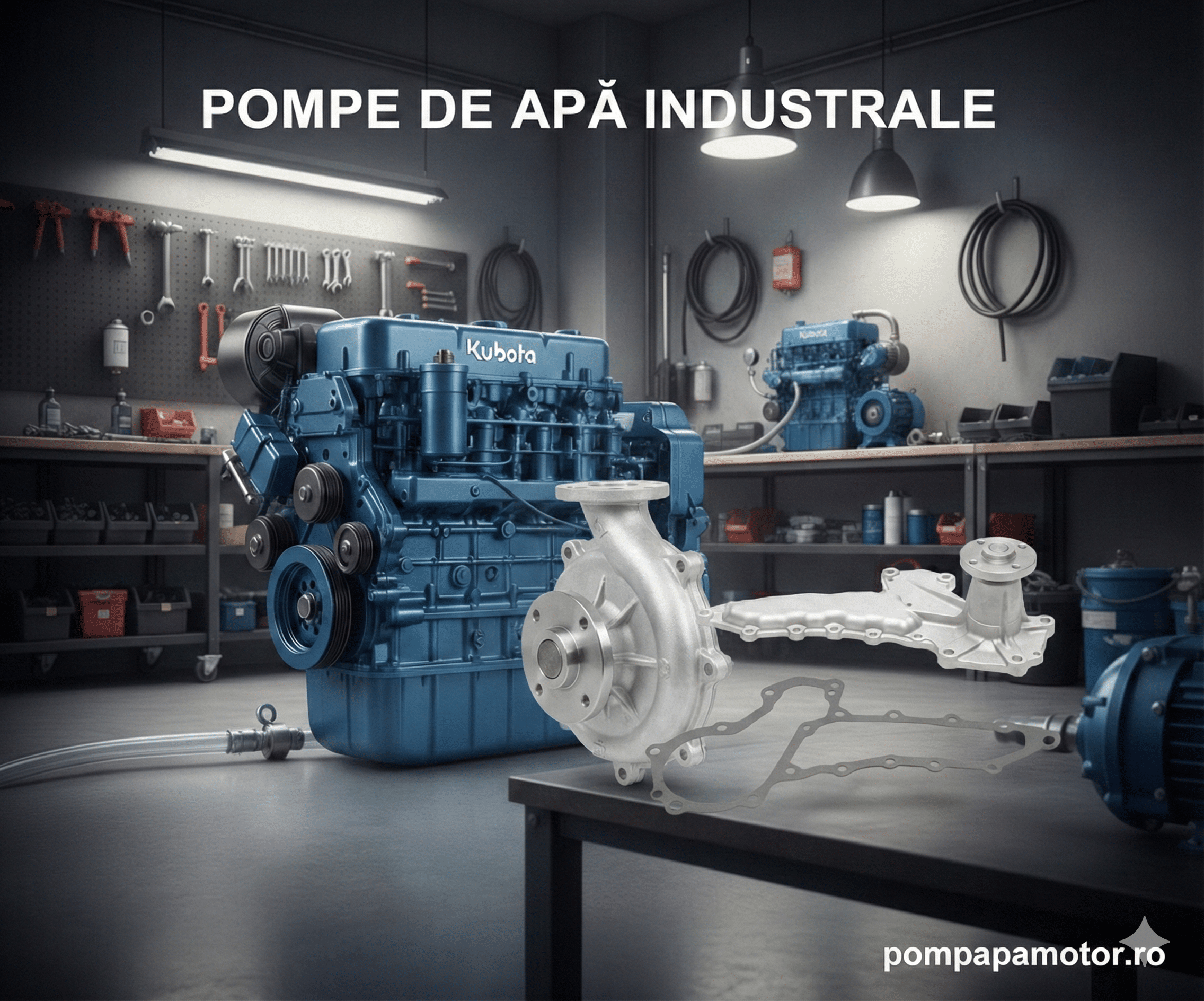 Pompe Apă Motor Kubota, Yanmar, Perkins, Komatsu - Piese Noi cu Garanție